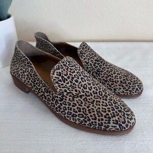 New Lucky Brand Cahill Leopard Print Leather Loafers Women’s 6M